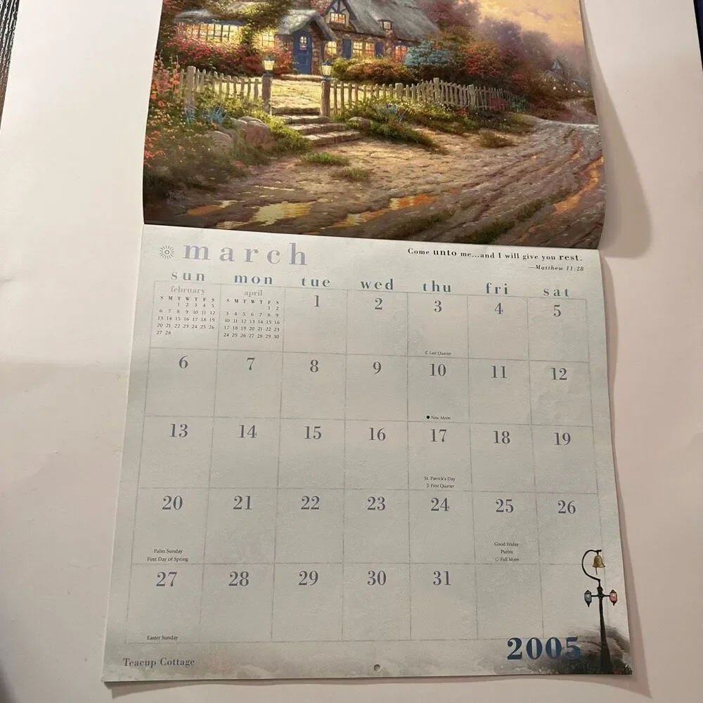 Thomas Kinkade Painter of Light Calendar with Scripture 2005 Wall Calendar